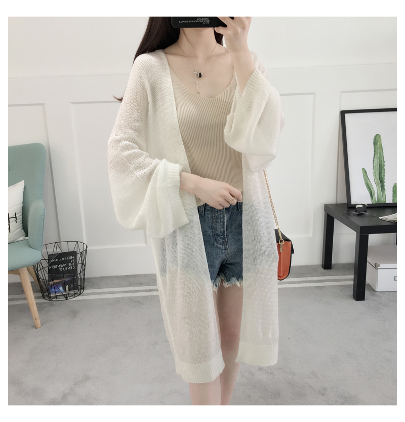 Áo khoác nữ 2018 mới của phụ nữ khăn choàng phiên bản Hàn Quốc của áo len dài rộng áo len cardigan mỏng mùa hè chống nắng quần áo áo cardigan nữ mỏng