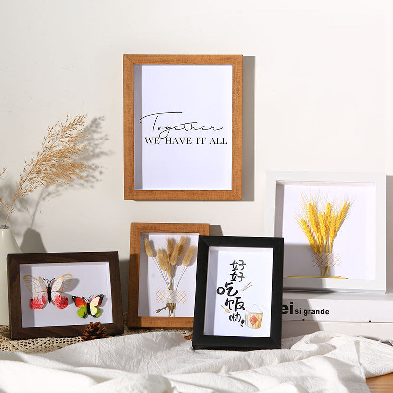 Three-dimensional hollow creative diy hand-rolled paper photo frame 6 7 inch A4a3 dry flower picture frame plant butterfly specimen mounted