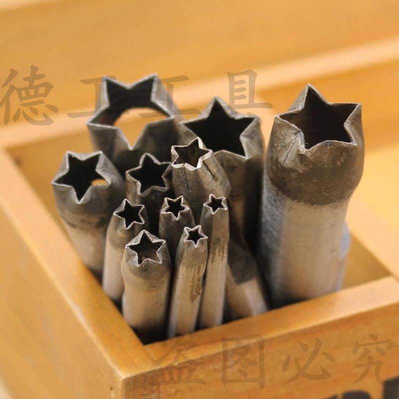 Pentagram Handmade Leather Puncher Five Star Leather Strap Leather Bag Bags Punching Leather Sculptures Decorated Profiled Flowers