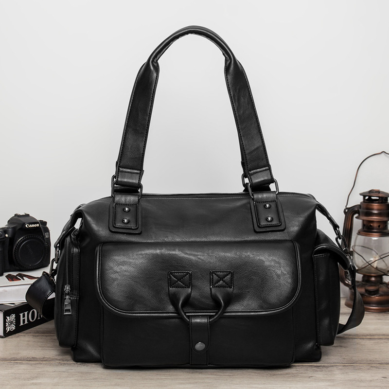 Hange Handbag Men's Bag Shoulder Bag Korean Style Casual Messenger Bag Short-distance Travel Bag Leather Bag Men's Bag Trend