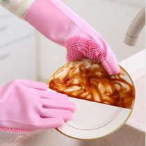Douyin magic washing dishes gloves female durable waterproof kitchen brush bowl artifact household housework thick silicone multifunctional