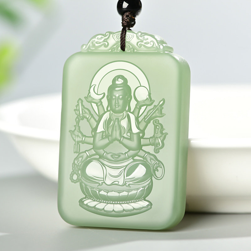 Hetian Yu Honmei Buddha Pendant Twelve Zodiac Zodiac Men's and Women's Patron Saint Pendant Puxian Manjushri Dashi to Bodhisattva Jade Pendant