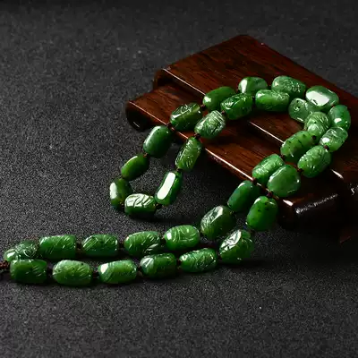 Hetian Jade White Jade DIY lanyard men's and women's necklace Jade rope natural Jasper eighteen arhines jade bead neck rope
