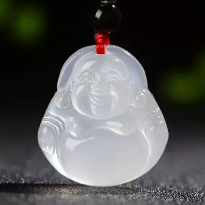 Natural Chalcedony Pendant Jade Buddha Pendant Ladies Maitreya Buddha Laughing Buddha necklace Guanyin Pendant Men's Amulet Jade Buddha