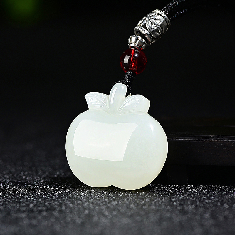 And Tian Yubai jade apple Ping'an baby pendant natural jade male and female jade pendant necklace pendant