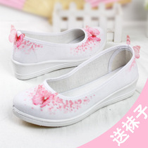 Summer Hanfu shoes strap Chinese ancient style small white shoes national dance female matching hipster literary shoes autumn