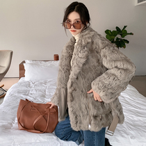 Lamb fur straw coat female medium length Haining slim Henning 2020 new fur integrated young style Fashion Temperament