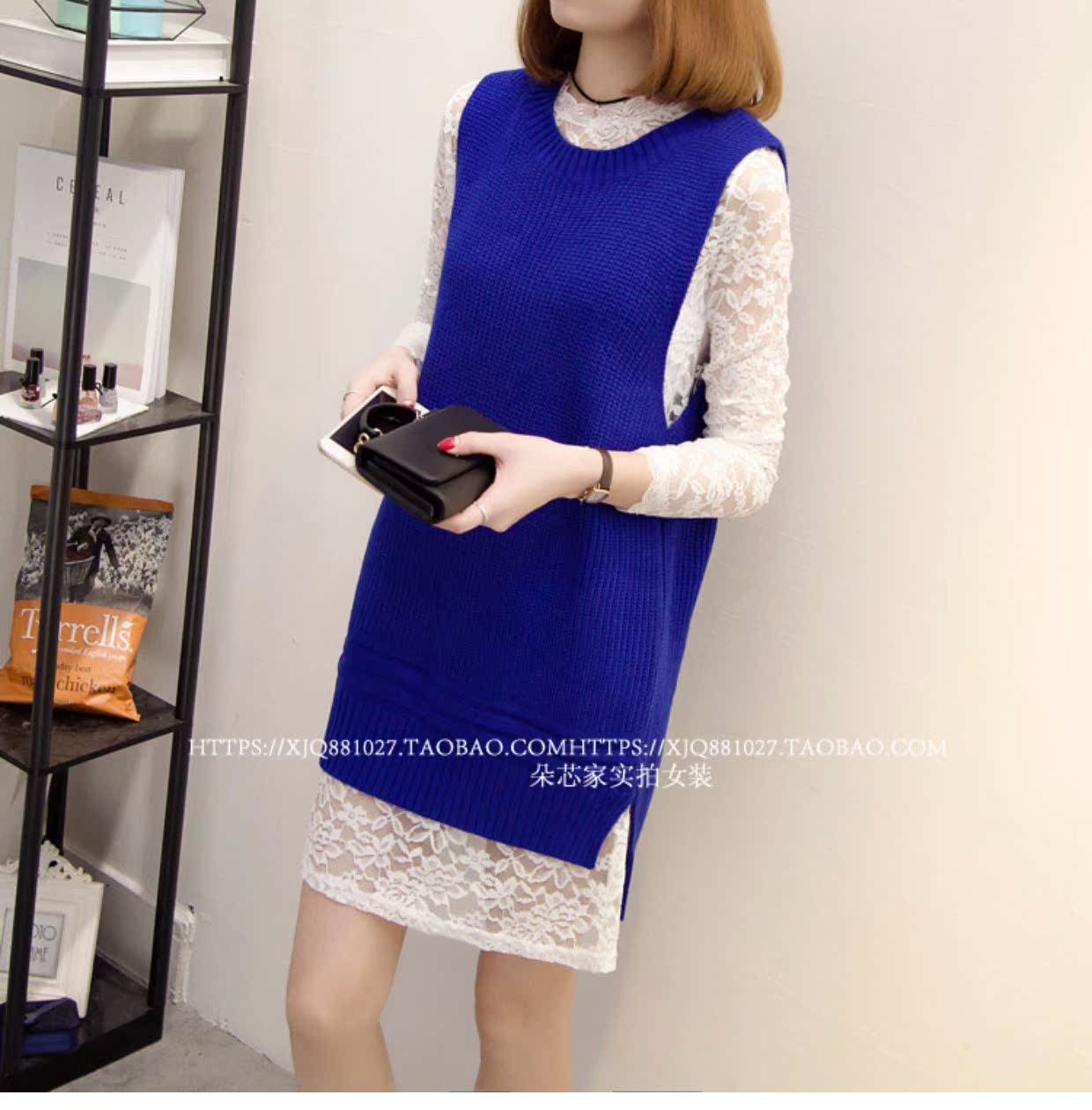 Vest nữ 2017 thu đông mới phiên bản Hàn Quốc của áo len không tay size lớn phù hợp với áo len dài tay áo top áo len nữ hàn quốc