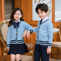 Kindergarten Garden Clothes Cardiovert School Uniforms School Uniform Suit Spring Autumn Clothing Children Sweater Autumn Winter Coat Shirt Three Sets