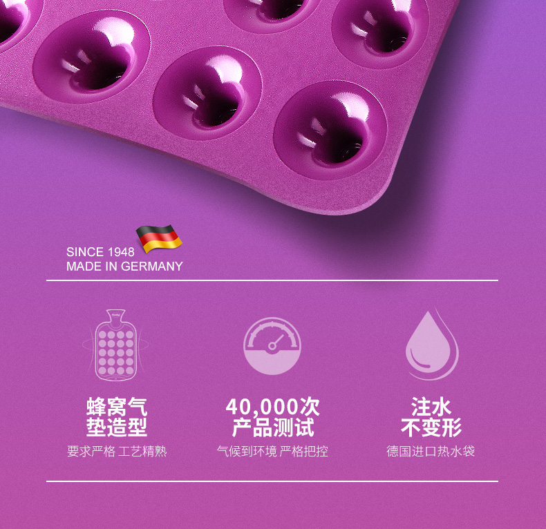 德国 fashy 蜂窝气垫式热水袋 可靠腰可坐垫功能强大 图2