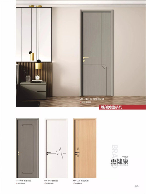 Glass, Eco-Reinforced Door, Solid Wood Composite Bedroom Door, Interior Set, Paint-Free Room Door, Soundproof, Simple Style, Chengdu