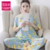 Phiên bản Hàn Quốc của phụ nữ đồ ngủ mùa hè dễ thương phim hoạt hình mỏng cotton lụa nhà dịch vụ giản dị ngắn tay tươi sinh viên phù hợp với hai mảnh - Giống cái