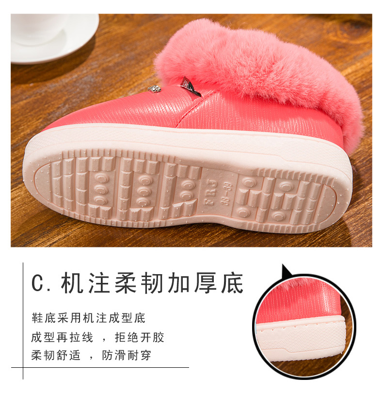 Dép cotton nam mùa đông bao gồm tất cả nhà dày nữ sang trọng trong nhà cộng với giày cotton nhung mùa đông nhà không thấm nước dép đi trong nhà cho bé gái