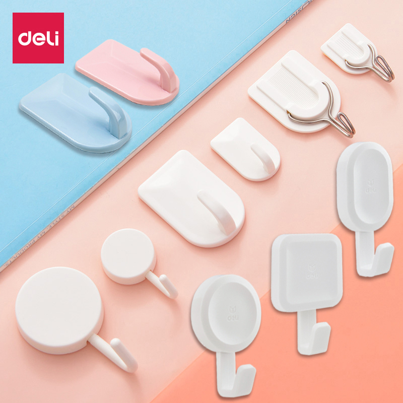 Durable Adhesive Hooks for Kitchen, Bathroom, Dormitory Walls, Decorative Household Sticky Hooks, No-Drill Required