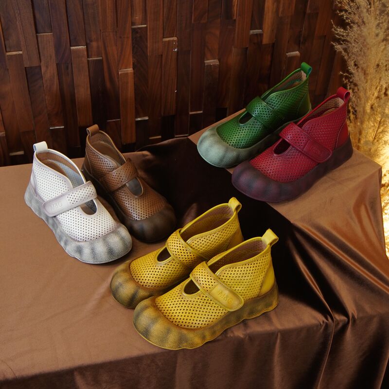 Mom's Shoes Spring and Summer New High-Top Cool Boots for Women, Soft Cowhide, Soft Oxford Sole, Breathable, Thick-Soled, Non-Slip Mesh Boots Mom's Shoes Spring and Summer New High-Top Cool Boots for Women, Soft Cowhide, Soft Oxford Sole, Breathable, Thick-Soled, Non-Slip Mesh Boots