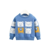 Детский утепленный свитер, зимний трикотажный лонгслив для мальчиков, коллекция 2021