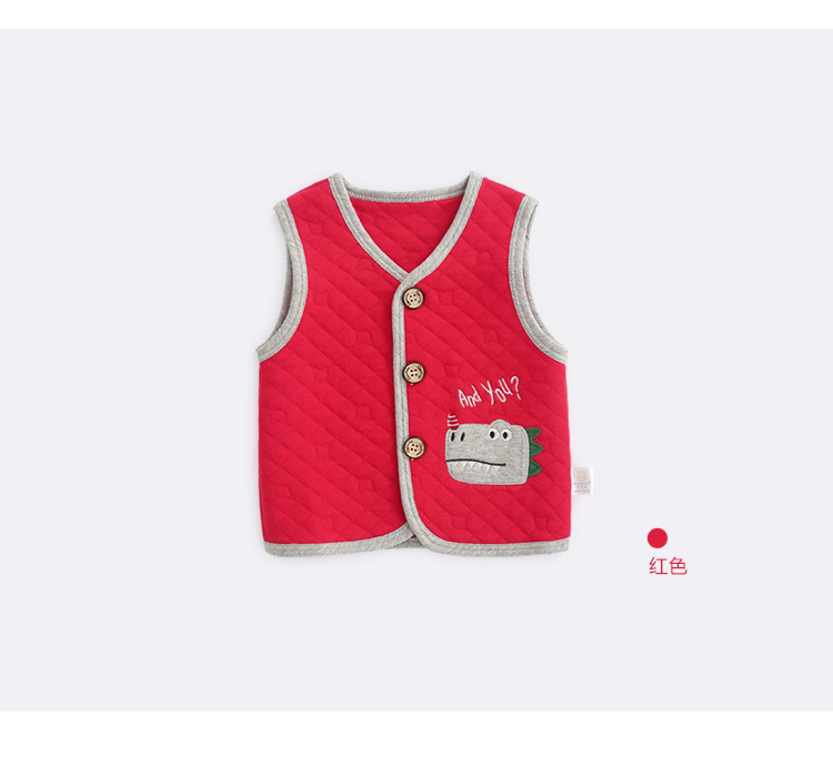 Qi Qi gấu nam và nữ baby vest ấm 2019 mùa thu và mùa đông quilted vest trẻ sơ sinh hoạt hình dán vải lụa vest - Áo ghi lê shop quần áo trẻ em