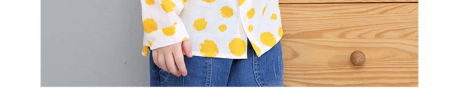Qi Qi Xiong Chàng trai và cô gái Lapel Áo sơ mi dài tay Áo sơ mi cho bé mùa xuân Quần áo hoạt hình Casual Top áo sơ mi cho bé trai