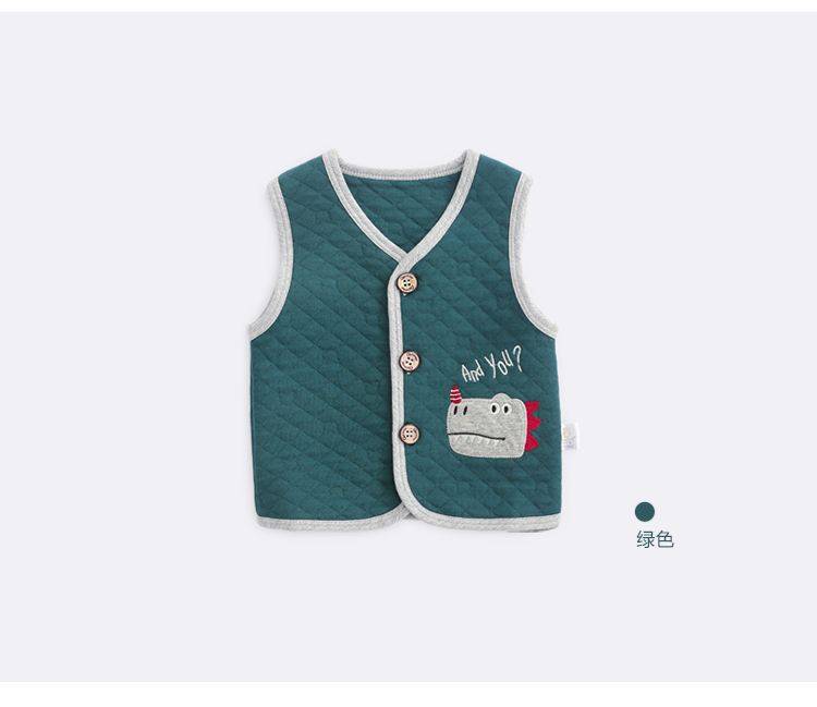 Qi Qi gấu nam và nữ baby vest ấm 2019 mùa thu và mùa đông quilted vest trẻ sơ sinh hoạt hình dán vải lụa vest - Áo ghi lê shop quần áo trẻ em