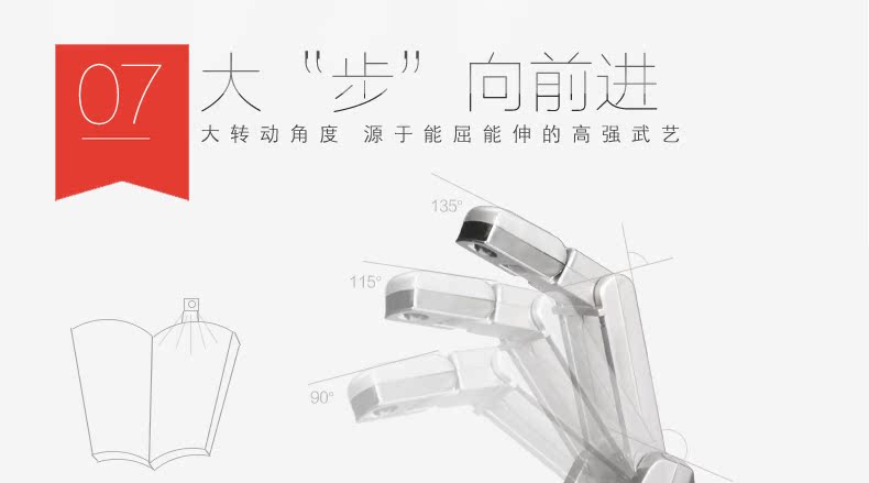 博客(Bocca) 台灯LED台灯 阅读灯读书灯 夹灯 折叠式迷你LED灯 应急便携小夜灯 送9粒电池