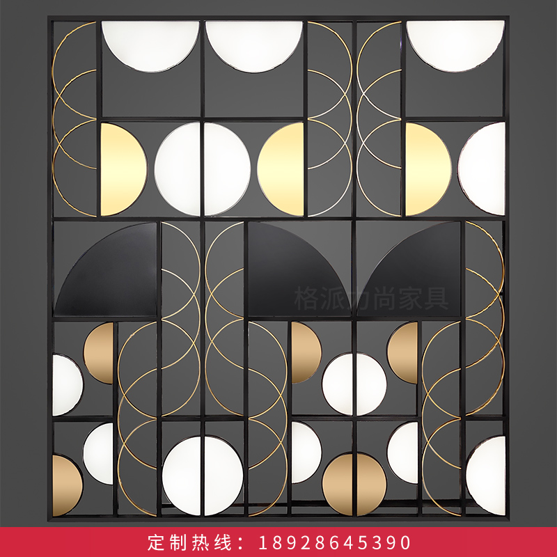 Stainless steel screen Light luxury rose gold partition Metal hollow carved hotel lattice Modern Chinese living room entrance