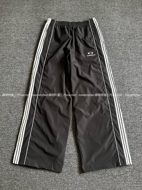 【Ceiling Top】25Ssloop Sport Icon Circular Embroidered Five-Stripe Pants, Unisex Style