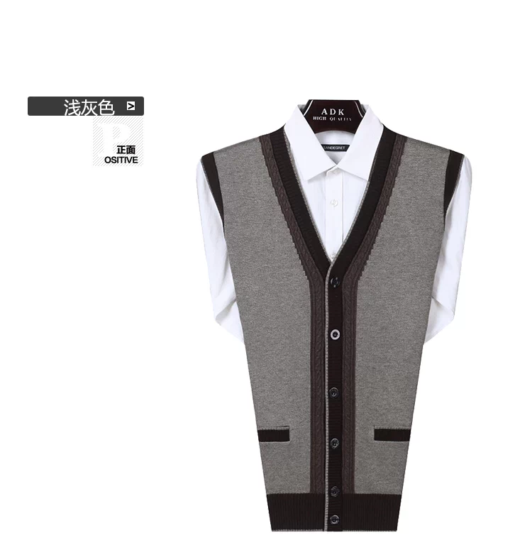 Bố mặc mùa thu và mùa đông mặc áo len nam vest nam đan kích thước lớn vest trung niên áo len nam