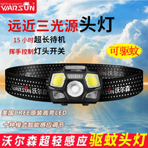  Walson induction headlights Fishing lights Ultra-light mini head-mounted lights Outdoor night fishing rechargeable ultra-bright waterproof LED-
