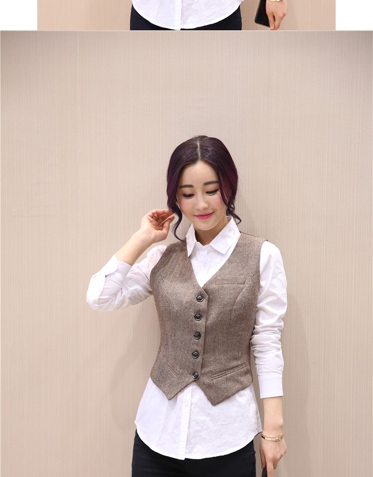 Mùa xuân 2018 mới phù hợp với vest vest vest nữ vest vest vai len áo khoác mỏng vest ngắn quần áo nữ