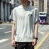 Áo thun nam tay ngắn phiên bản Hàn Quốc xu hướng 2019 hè mới nửa áo thun nam tay lửng - Áo phông ngắn Áo phông ngắn