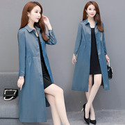 Bà Broad áo gió mùa thu 2019 mới của Hàn Quốc phiên bản Thin Loose-fitting Slim Hip-Up Polo Collar Coat