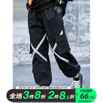 Boys overalls autumn thin velvet casual pants big childrens fashion warm pants Harlem pants pants Tide brand