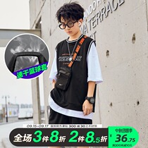 Childrens big boys basketball quick-dry suit loose fat childrens summer clothes sleeveless boy sportswear hip-hop thin tide