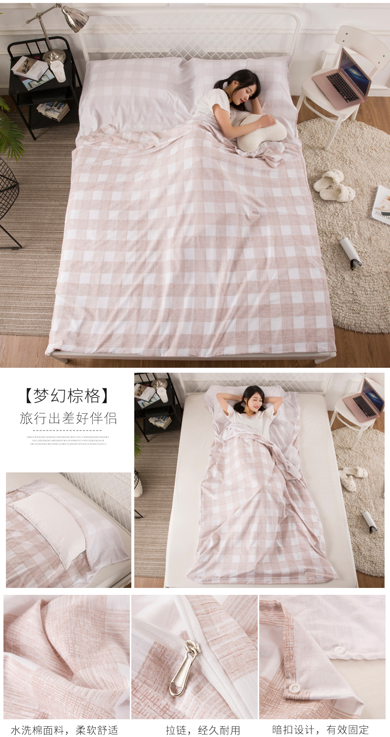 Du lịch trên bẩn túi ngủ rửa sạch bông duy nhất đôi di quilt du lịch khách sạn khách sạn train ngủ tấm chống bẩn