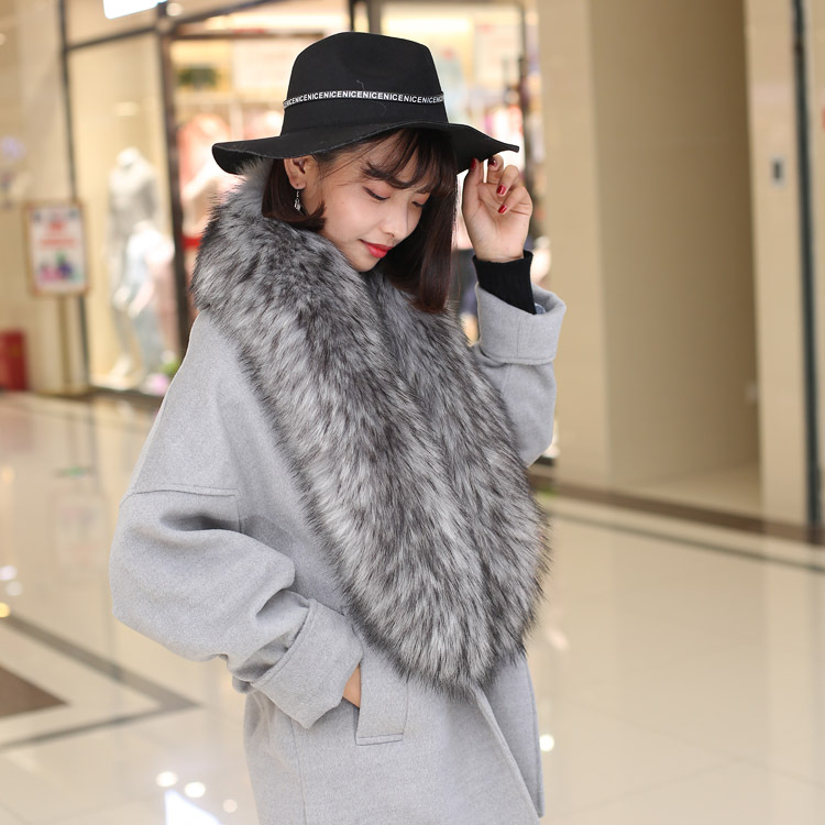 Korean Style Fur Collar Imitation Raccoon Fox Fur Plush Cute Scarf Winter Decoration Large Green Fruit Coat Fur Collar Shawl for Women