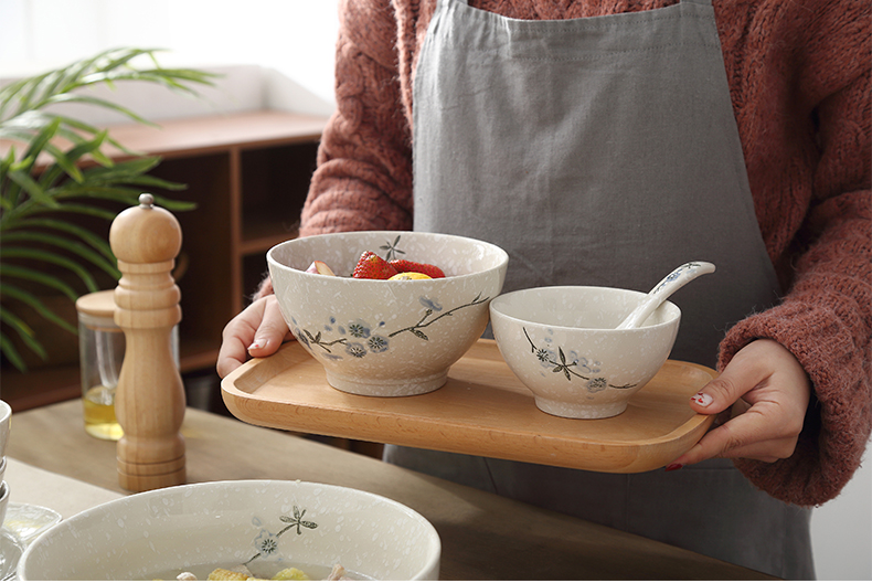 Bộ đồ ăn gia dụng Yatai theo phong cách Nhật Bản bằng tay gốm sứ bát phở bát tô bát đĩa bát đĩa bát đĩa món ăn kết hợp miễn phí - Đồ ăn tối đĩa dùng 1 lần