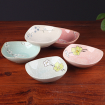 Yatai snowflake porcelain hand-painted triangle heart plate soup plate dinner plate vegetable plate deep plate Salad bowl personality corner plate