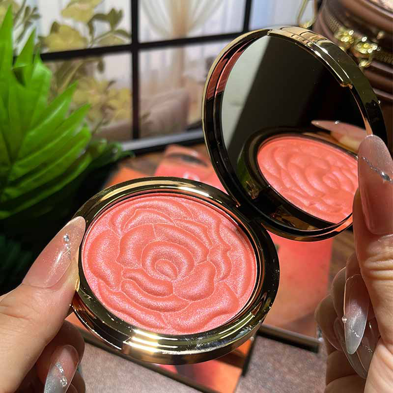 Embossed Rose Petal Blush Cream, Waterproof, Non-Removable, High-Gloss Contouring All-In-One Palette, Rouge, Natural Brightening for Women Embossed Rose Petal Blush Cream, Waterproof, Non-Removable, High-Gloss Contouring All-In-One Palette, Rouge, Natural Brightening for Women