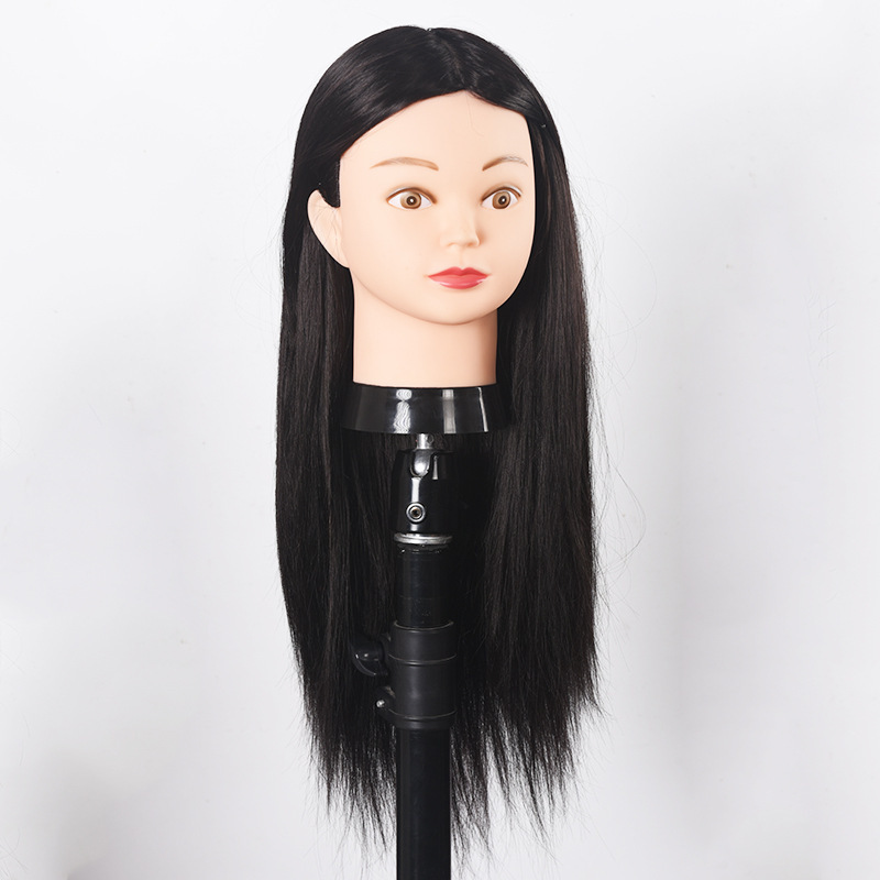 Real Hair Mannequin for Apprentice Practice in Hair Styling, Can Be Permed and Curled, Hairdressing Model Doll Head + Universal Hairdressing Tripod Stand Real Hair Mannequin for Apprentice Practice in Hair Styling, Can Be Permed and Curled, Hairdressing Model Doll Head + Universal Hairdressing Tripod Stand