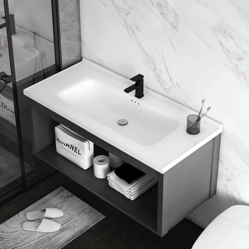 Space aluminum bath cabinet Width 40 minimalist washroom washstand washbasin Bathroom Terrace Basin Balcony Wash Basin Cabinet Combo-Taobao