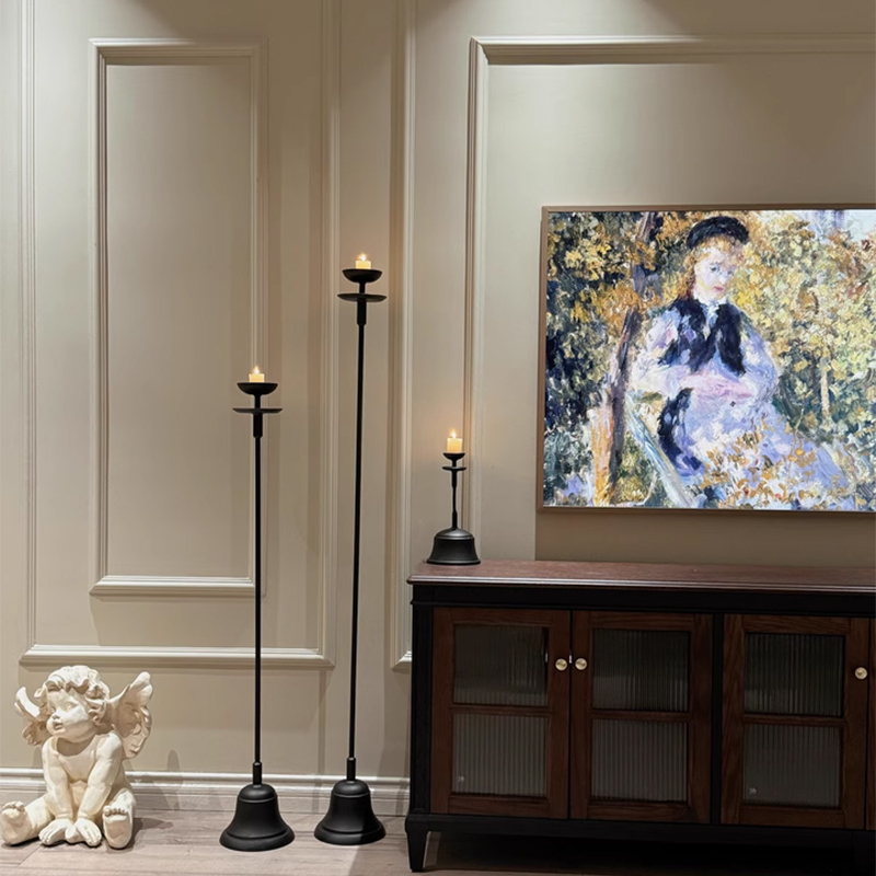 Vintage Wabi-Sabi Style Candle Ornament Floor Lamp Living Room Bedroom Table Lamp French Retro Atmosphere Decorative Floor Lamp