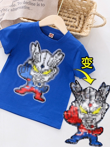 Динозавр, блестки для ногтей, хлопковая мультяшная цветная летняя одежда для мальчиков, Человек-паук, детская одежда, короткий рукав