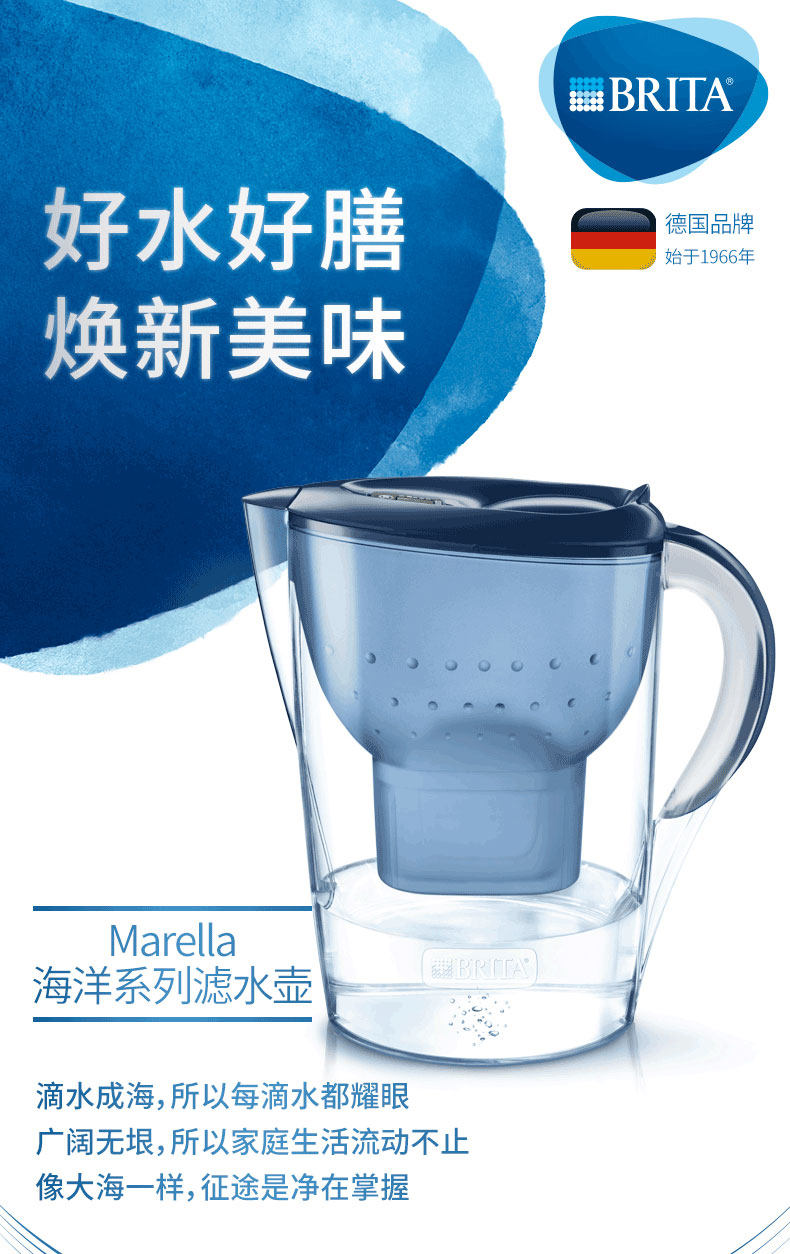 碧然德 海洋系列 Marella XL 净水壶 3.5L+7个德国原装滤芯 图1