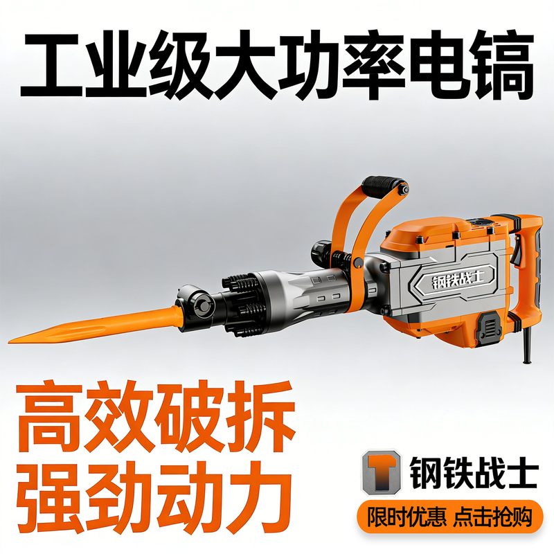 Steel Warrior Electric Pickaxe Professional Demolition Industrial Grade High-Power Powerful Concrete Breaking Stone Electric Tool