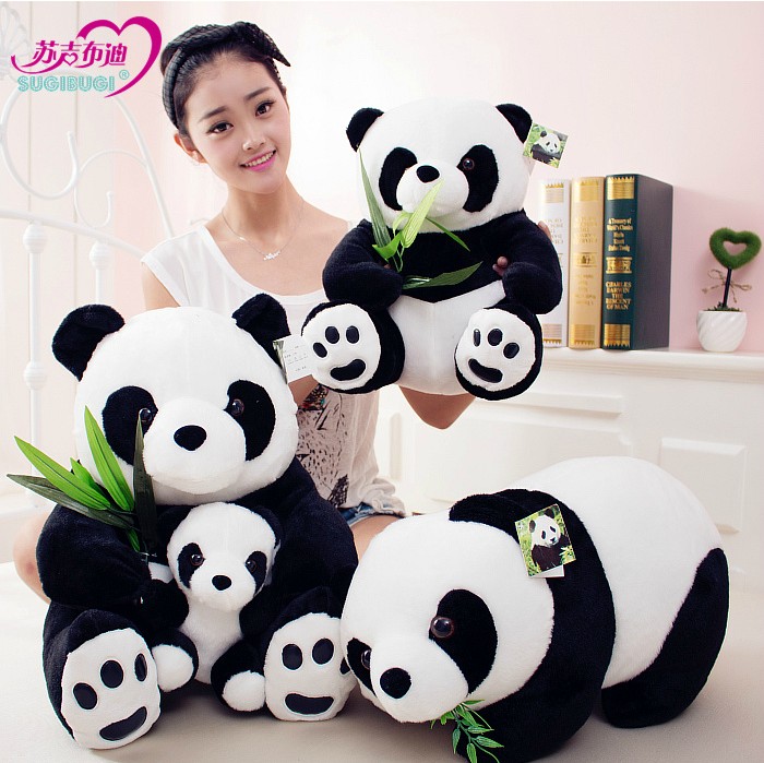 Panda doll plush toy black and white cute big hug bear bed sleep doll send girlfriend birthday gift