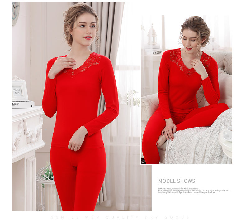 Ý lớn mùa thu mùa đông ladies đồ lót nhiệt thiết lập cơ bản cơ bản mùa thu cơ thể mỏng mùa thu quần áo quần dài phần mỏng
