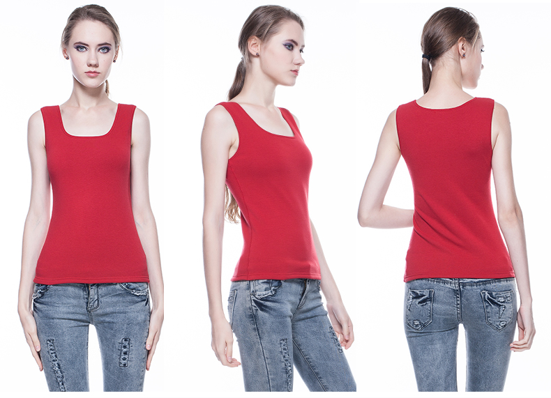 Ý lớn mùa thu và mùa đông đồ lót của phụ nữ vest đơn mảnh áo ấm cổ tròn cổ thấp ram nóng dày cộng với nhung đôi lớp ao thun ba lo nu