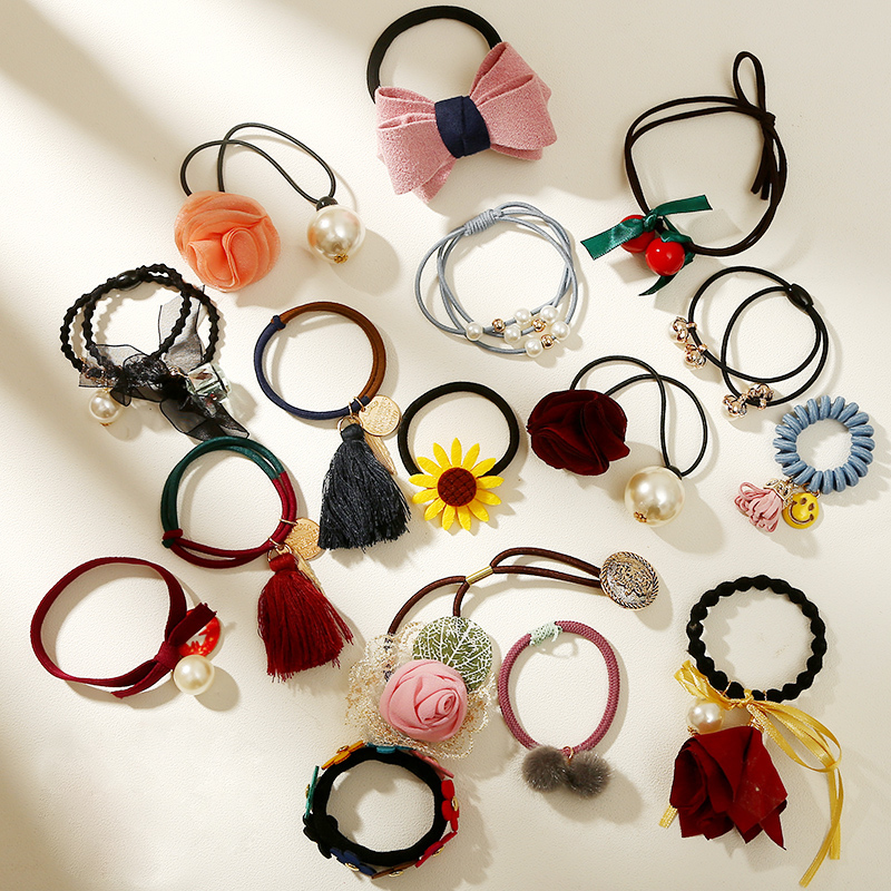 Korean hair ring Hair ring Hair ring Leather sleeve tie Hair jewelry headdress Hair accessories Hair band Female simple leather band Adult hair band