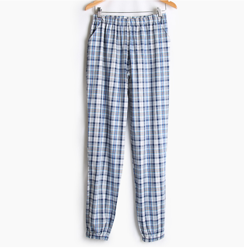Quần Pyjama mùa hè Quần nam Quần cotton Trang chủ Quần rộng thoải mái Kích thước lớn Cotton Kẻ sọc Quần nhà mỏng Điều hòa quần quần đũi nam cao cấp
