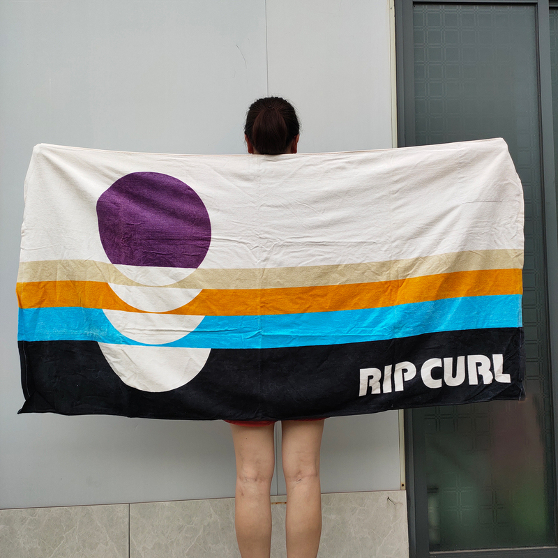 2025 New Rip Curl Original Trendy Brand Fashion Pure Cotton Cut Velvet Bath Towel Absorbent Trendy Beach Large Towel